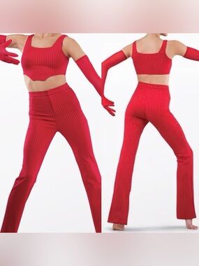 Weissman Dance Costume 2 piece red pant suit tux menswear 17532 XSA adult